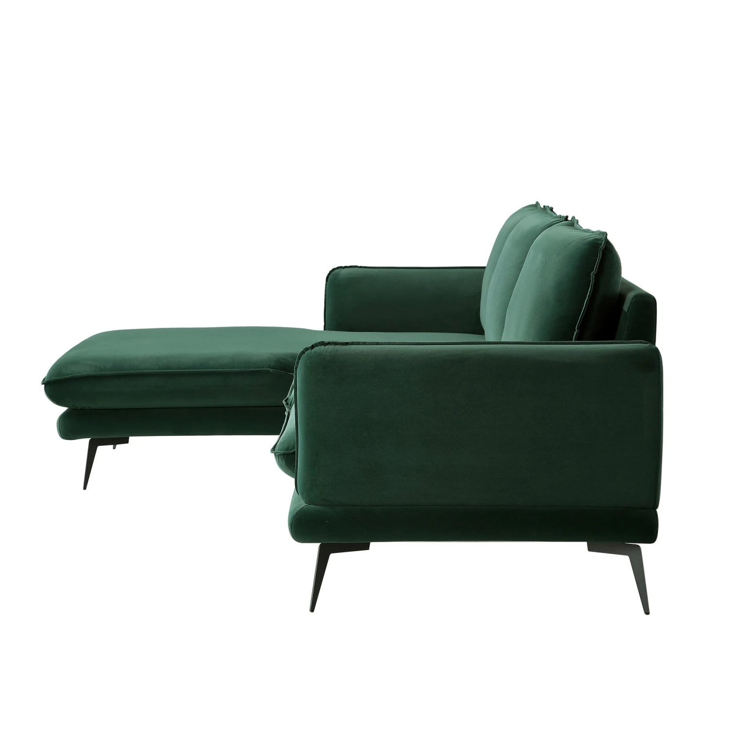 Obriel Forest Green Velvet Sofa, Grande Chaise Sofa Left Hand 12 Obriel Forest Green Velvet Sofa, Grande Chaise Sofa Left Hand - Image 10
