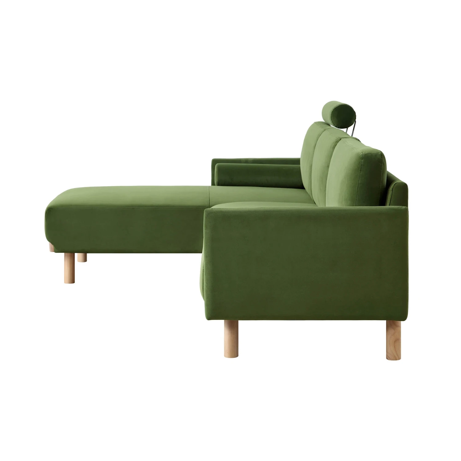 Timber Fern Green Velvet Sofa, Large 3-Seater Chaise Sofa Left Hand 11 Timber Fern Green Velvet Sofa, Large 3-Seater Chaise Sofa Left Hand - Image 9