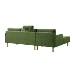 Timber Fern Green Velvet Sofa, Large 3-Seater Chaise Sofa Left Hand 25 Timber Fern Green Velvet Sofa, Large 3-Seater Chaise Sofa Left Hand -FINZ Furniture Shop GCSF 2402 MOSS VEL LEFT WB6