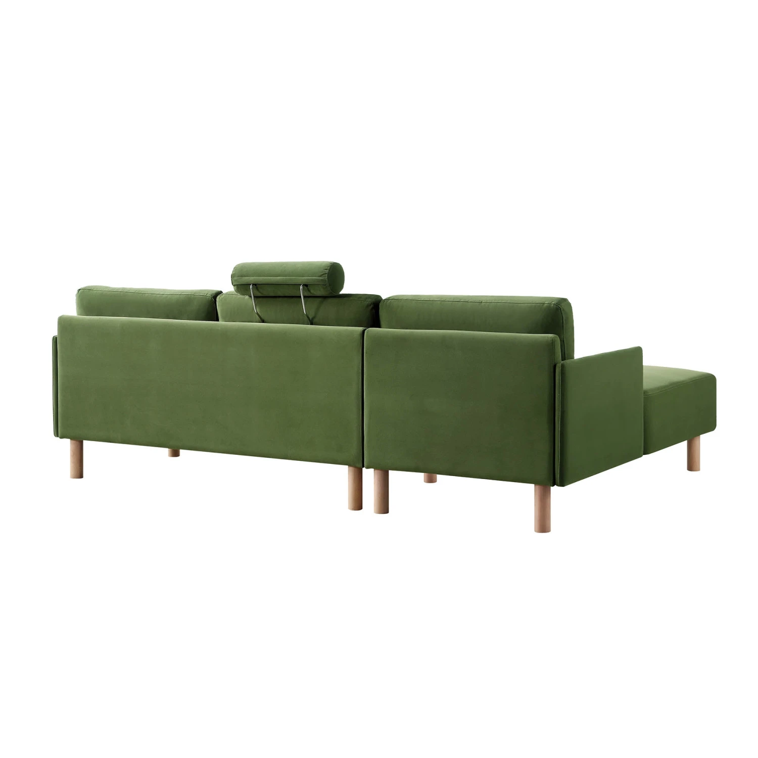Timber Fern Green Velvet Sofa, Large 3-Seater Chaise Sofa Left Hand 12 Timber Fern Green Velvet Sofa, Large 3-Seater Chaise Sofa Left Hand - Image 10