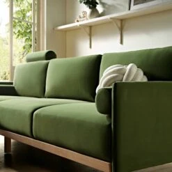 Timber Fern Green Velvet Sofa, Large 3-Seater Chaise Sofa Left Hand 19 Timber Fern Green Velvet Sofa, Large 3-Seater Chaise Sofa Left Hand -FINZ Furniture Shop GCSF 2402 MOSS VEL LEFT scene3