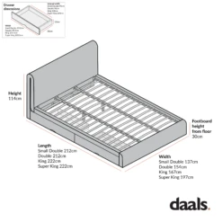Hampstead Ecru Boucle Curved Bed With 4-Drawer Storage -FINZ Furniture Shop Hampsteadbed 2