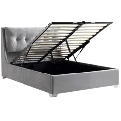 Hadley Grey Velvet Ottoman Storage Bed 15 Hadley Grey Velvet Ottoman Storage Bed -FINZ Furniture Shop JAH 010 GREYVEL WB2