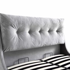 Hadley Grey Velvet Ottoman Storage Bed 18 Hadley Grey Velvet Ottoman Storage Bed -FINZ Furniture Shop JAH 010 GREYVEL detail1