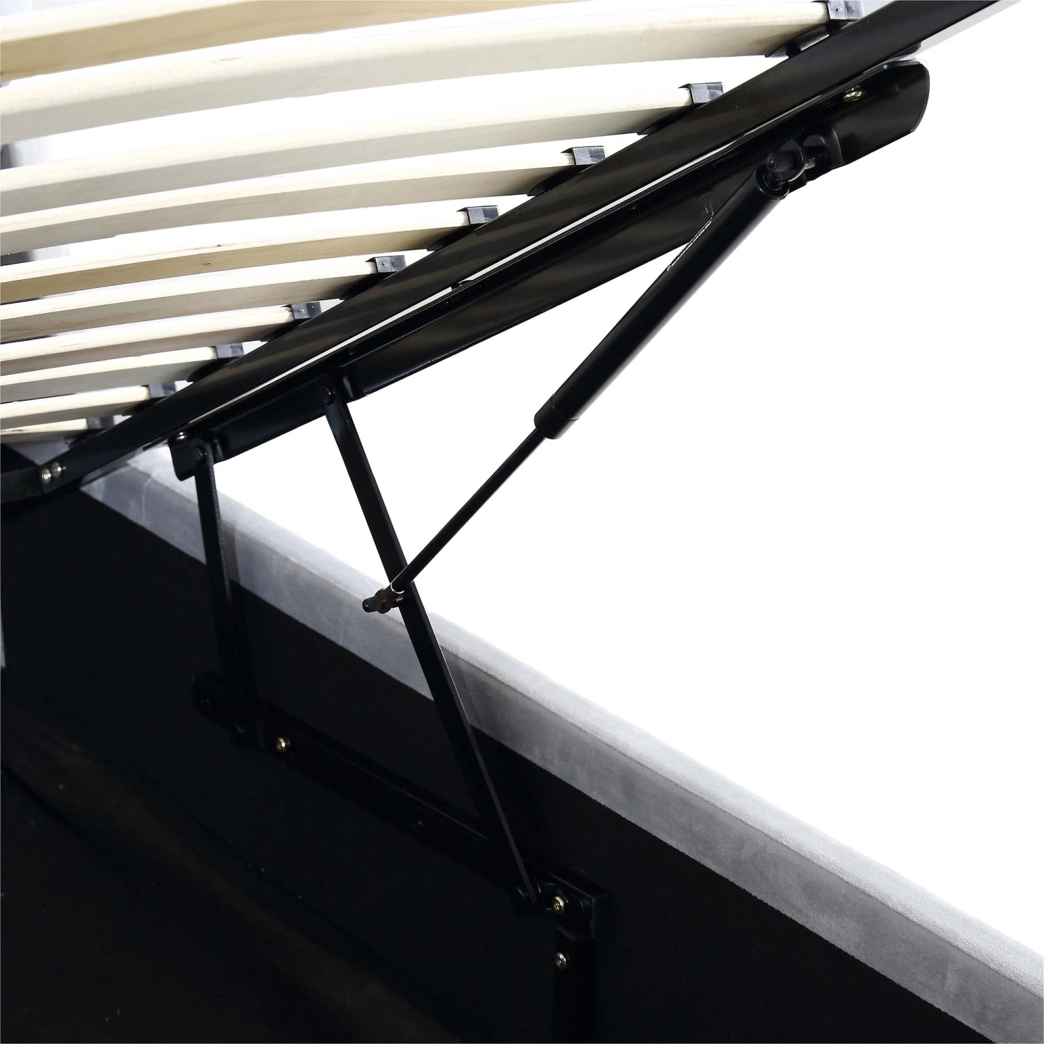 Hadley Grey Velvet Ottoman Storage Bed 12 Hadley Grey Velvet Ottoman Storage Bed - Image 10