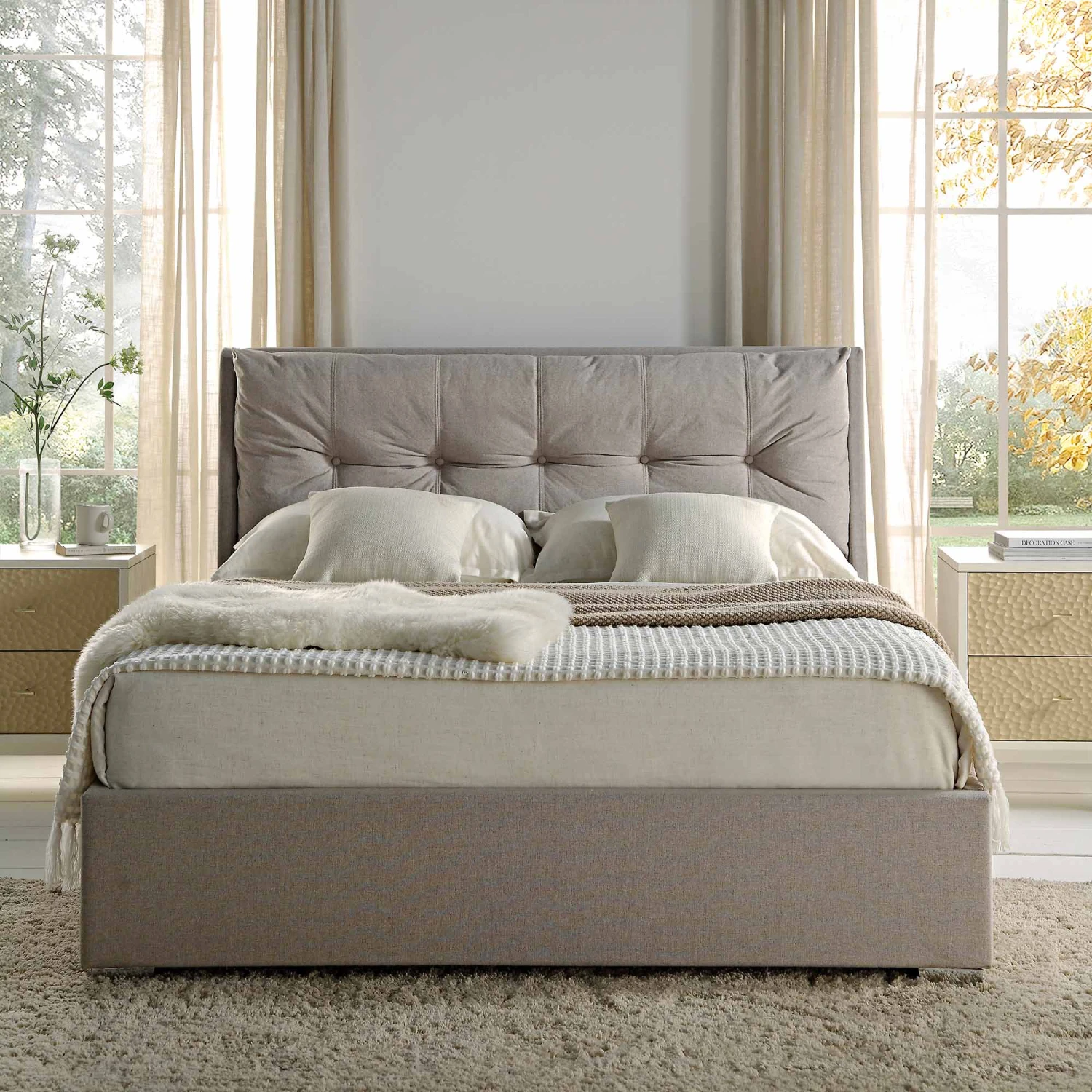 Hadley Stone Fabric Ottoman Storage Bed 4 Hadley Stone Fabric Ottoman Storage Bed - Image 2