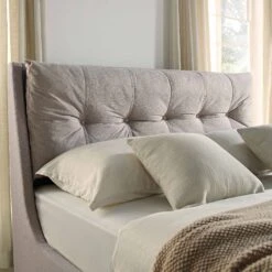 Hadley Stone Fabric Ottoman Storage Bed 18 Hadley Stone Fabric Ottoman Storage Bed -FINZ Furniture Shop JAH 010 SAND FAB scene3