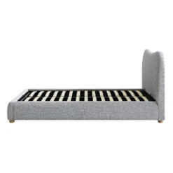 Egerie Curved Headboard Mist Grey Boucle Ottoman Storage Bed -FINZ Furniture Shop JAH 011 GREY BOUCLE WB5