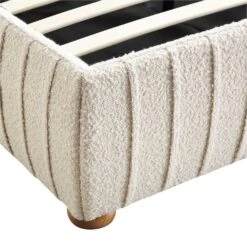 Helia Pleated Ottoman Storage Bed, Beige Boucle 28 Helia Pleated Ottoman Storage Bed, Beige Boucle -FINZ Furniture Shop JAH 012 BEIGE BOUCLE detail3