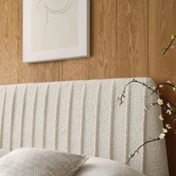 Helia Pleated Ottoman Storage Bed, Beige Boucle 19 Helia Pleated Ottoman Storage Bed, Beige Boucle -FINZ Furniture Shop JAH 012 BEIGE BOUCLE scene4