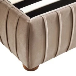 Helia Pleated Ottoman Storage Bed, Taupe Velvet 32 Helia Pleated Ottoman Storage Bed, Taupe Velvet -FINZ Furniture Shop JAH 012 MINK VEL detail3