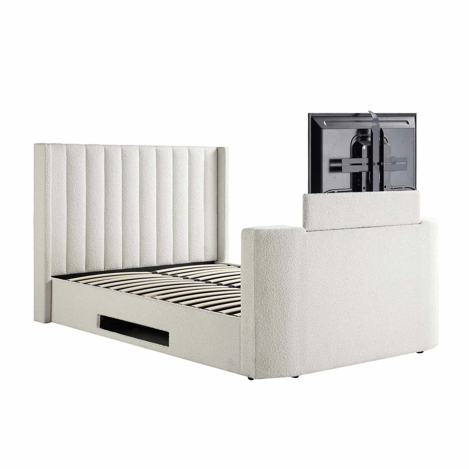 Wilton White Boucle Ottoman TV Bed 8 Wilton White Boucle Ottoman TV Bed - Image 6