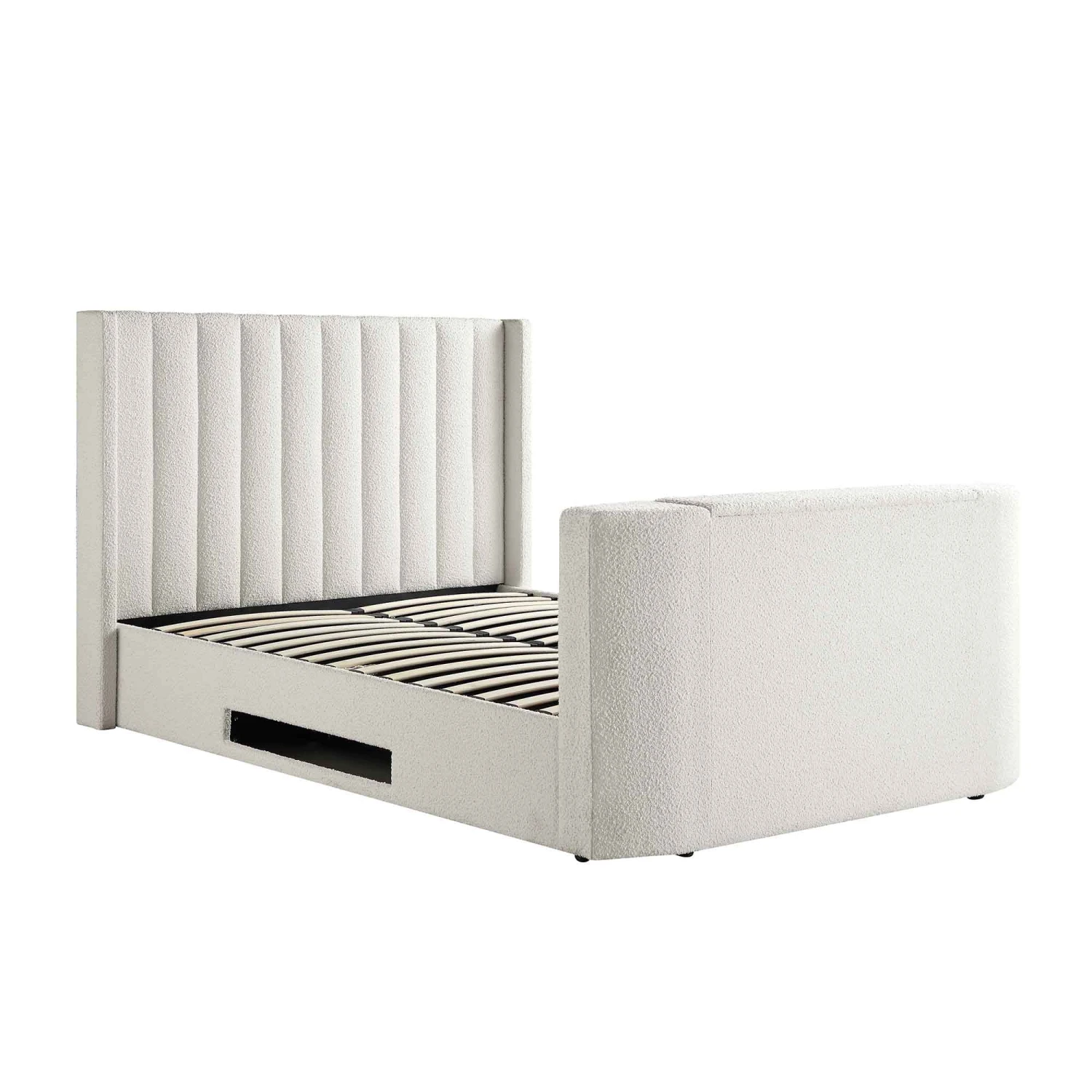 Wilton White Boucle Ottoman TV Bed 11 Wilton White Boucle Ottoman TV Bed - Image 9