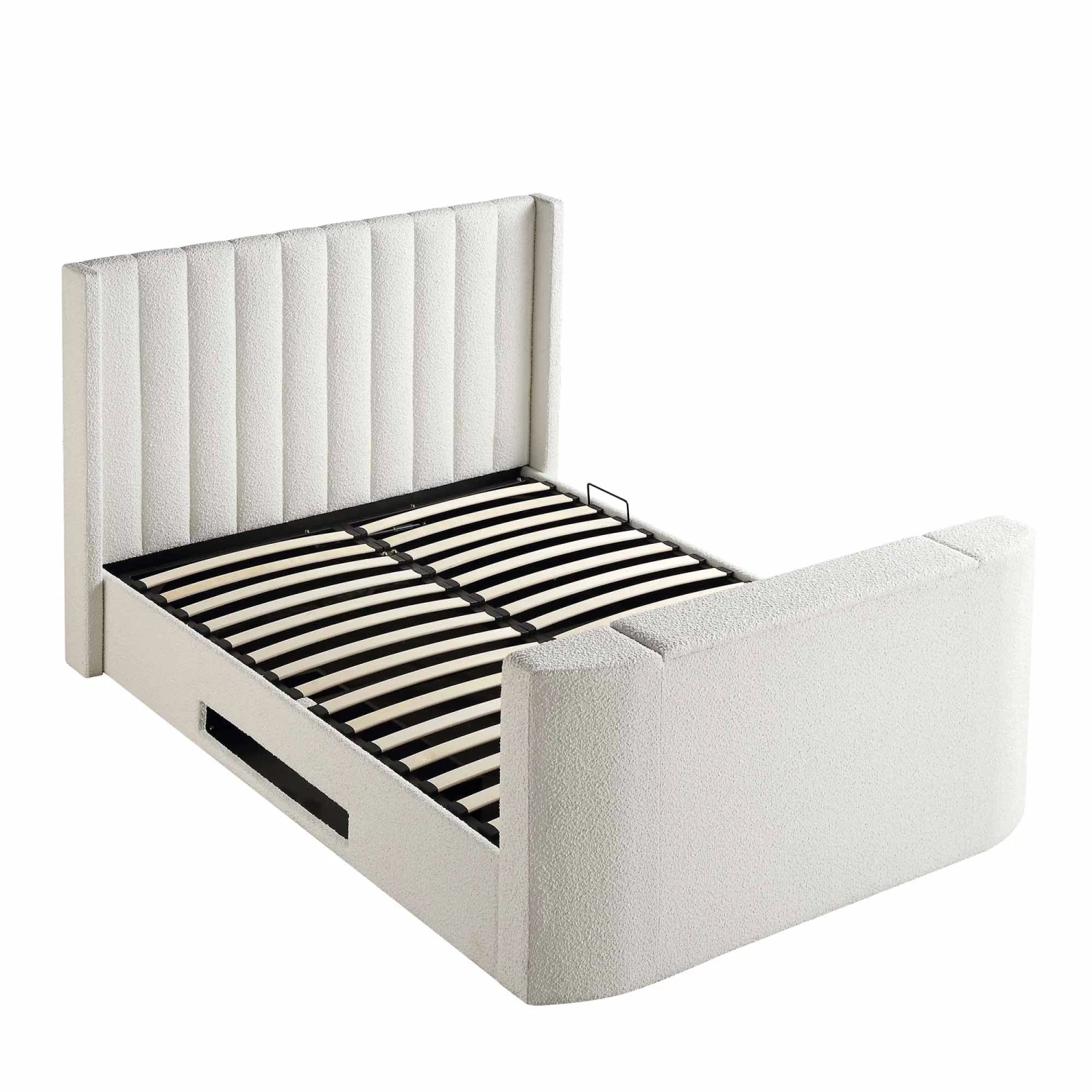 Wilton White Boucle Ottoman TV Bed 13 Wilton White Boucle Ottoman TV Bed - Image 11