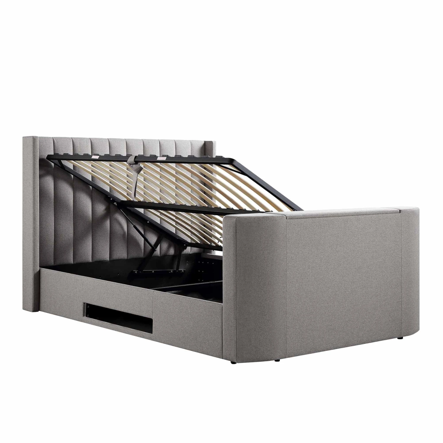 Wilton Grey Fabric Ottoman TV Bed 12 Wilton Grey Fabric Ottoman TV Bed - Image 10