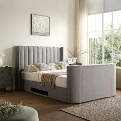 Wilton Grey Fabric Ottoman TV Bed