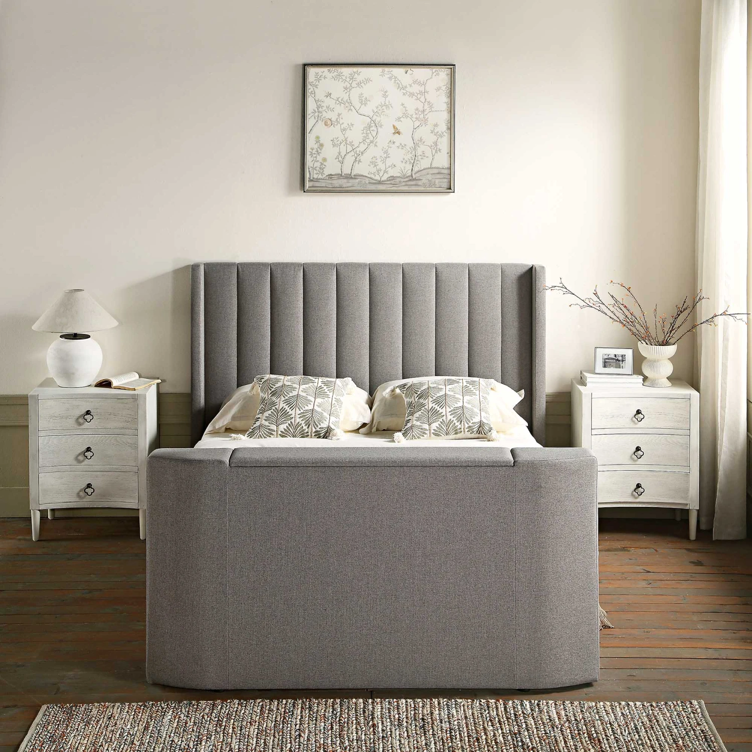 Wilton Grey Fabric Ottoman TV Bed 6 Wilton Grey Fabric Ottoman TV Bed - Image 4