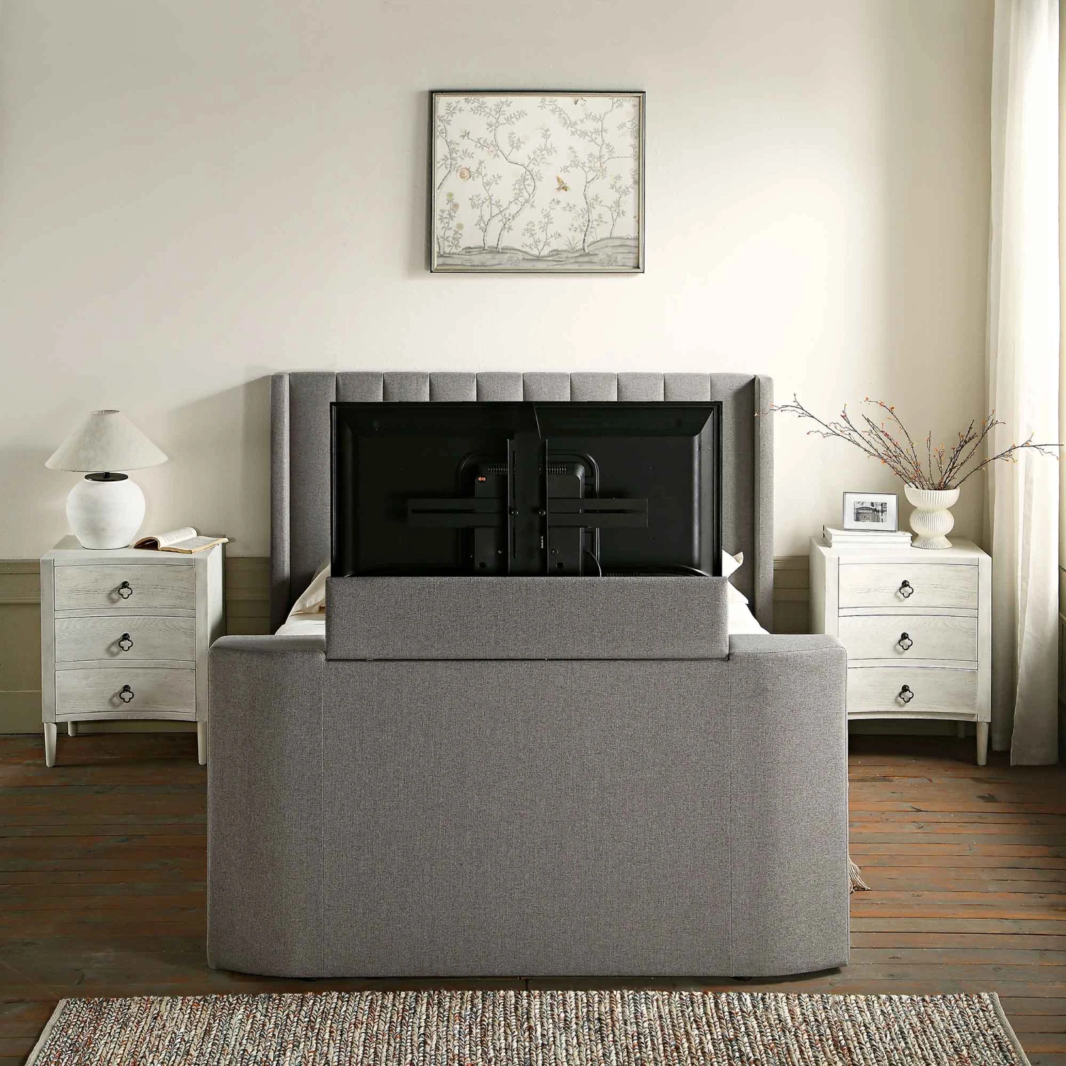 Wilton Grey Fabric Ottoman TV Bed 7 Wilton Grey Fabric Ottoman TV Bed - Image 5