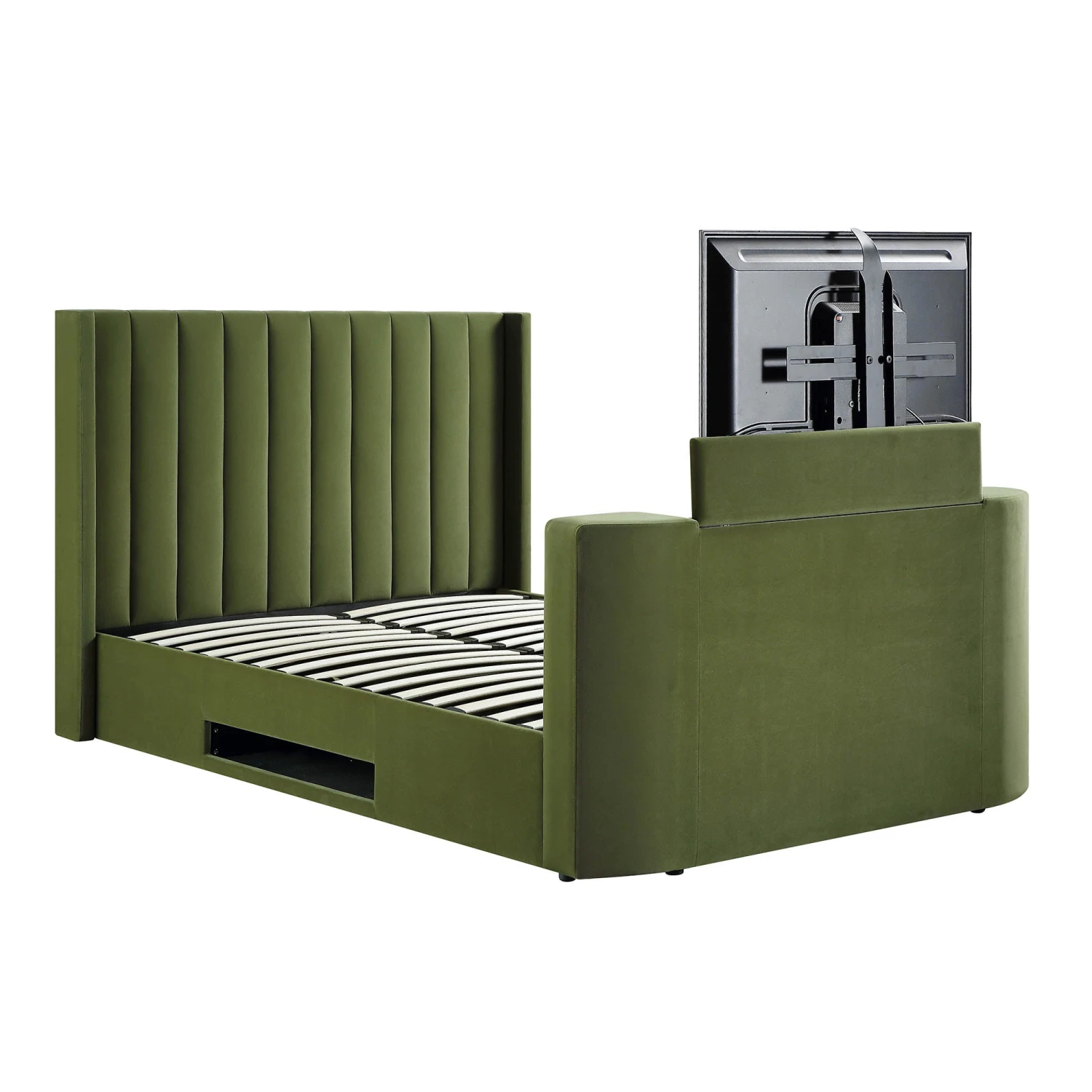 Wilton Moss Green Velvet Ottoman TV Bed 8 Wilton Moss Green Velvet Ottoman TV Bed - Image 6