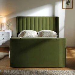 Wilton Moss Green Velvet Ottoman TV Bed 23 Wilton Moss Green Velvet Ottoman TV Bed -FINZ Furniture Shop JAH 015 MOSS VEL scene3