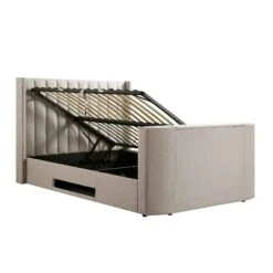 Wilton Warm Stone Fabric Ottoman TV Bed -FINZ Furniture Shop JAH 015 SAND FAB WB3