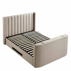 Wilton Warm Stone Fabric Ottoman TV Bed -FINZ Furniture Shop JAH 015 SAND FAB WB5