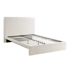 Hampstead Ecru Boucle Curved Bed 17 Hampstead Ecru Boucle Curved Bed -FINZ Furniture Shop JAH 016 ECRU BOU bedonly WB1