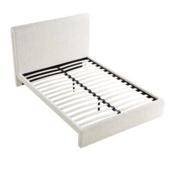 Hampstead Ecru Boucle Curved Bed 20 Hampstead Ecru Boucle Curved Bed -FINZ Furniture Shop JAH 016 ECRU BOU bedonly WB3