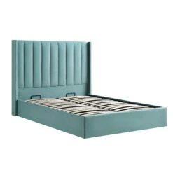 Wilton Seafoam Blue Velvet Ottoman Storage Bed 23 Wilton Seafoam Blue Velvet Ottoman Storage Bed -FINZ Furniture Shop JAH 017 BLUE VEL WB2