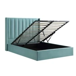 Wilton Seafoam Blue Velvet Ottoman Storage Bed 24 Wilton Seafoam Blue Velvet Ottoman Storage Bed -FINZ Furniture Shop JAH 017 BLUE VEL WB3