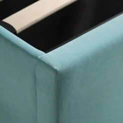 Wilton Seafoam Blue Velvet Ottoman Storage Bed 30 Wilton Seafoam Blue Velvet Ottoman Storage Bed -FINZ Furniture Shop JAH 017 BLUE VEL detail4