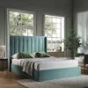 Wilton Seafoam Blue Velvet Ottoman Storage Bed 1 Wilton Seafoam Blue Velvet Ottoman Storage Bed -FINZ Furniture Shop JAH 017 BLUE VEL main