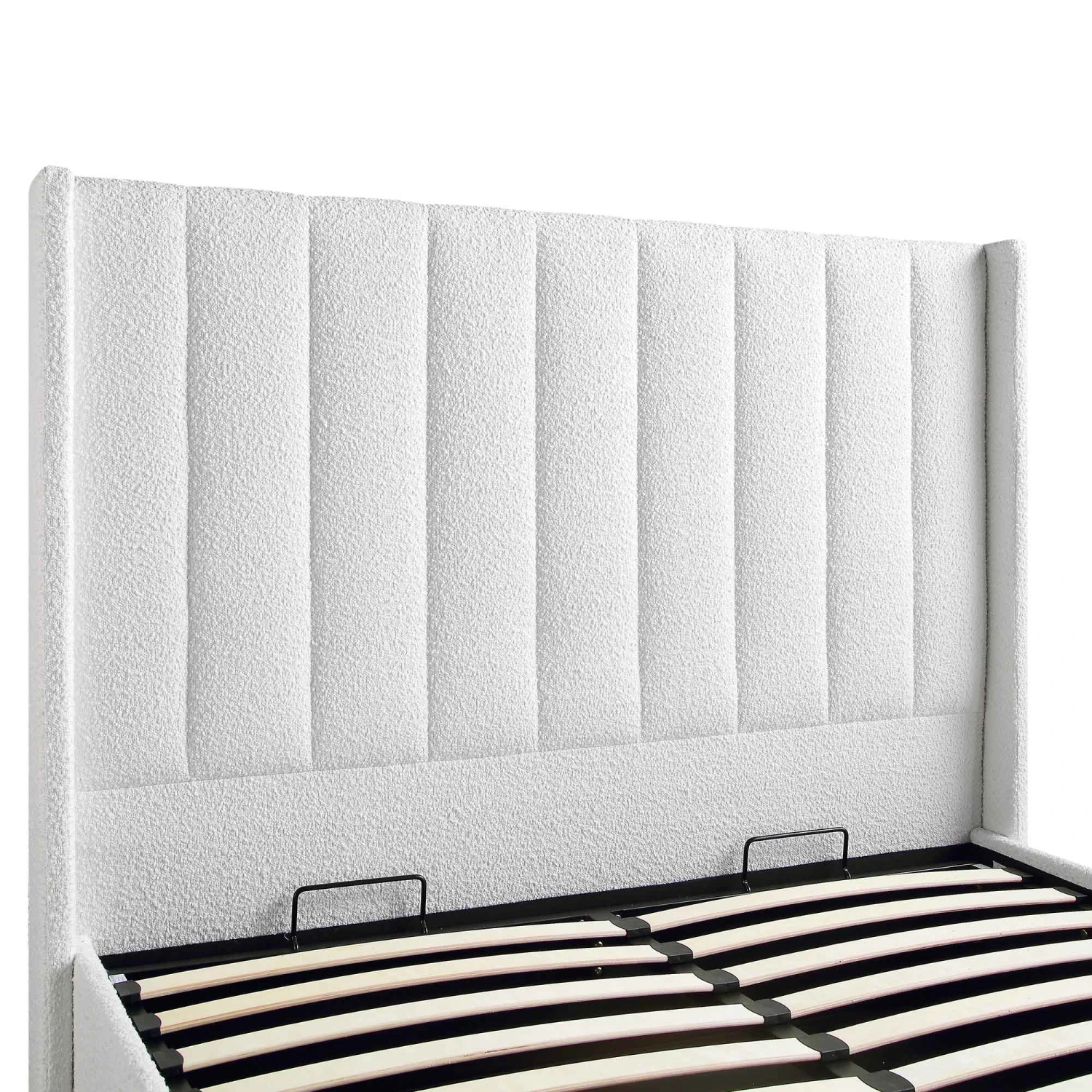 Wilton White Boucle Ottoman Storage Bed 7 Wilton White Boucle Ottoman Storage Bed - Image 5