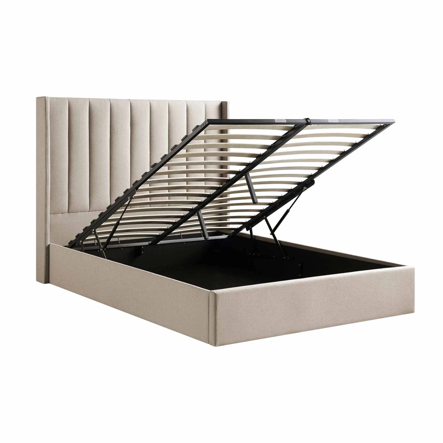 Wilton Warm Stone Fabric Ottoman Storage Bed 10 Wilton Warm Stone Fabric Ottoman Storage Bed - Image 8