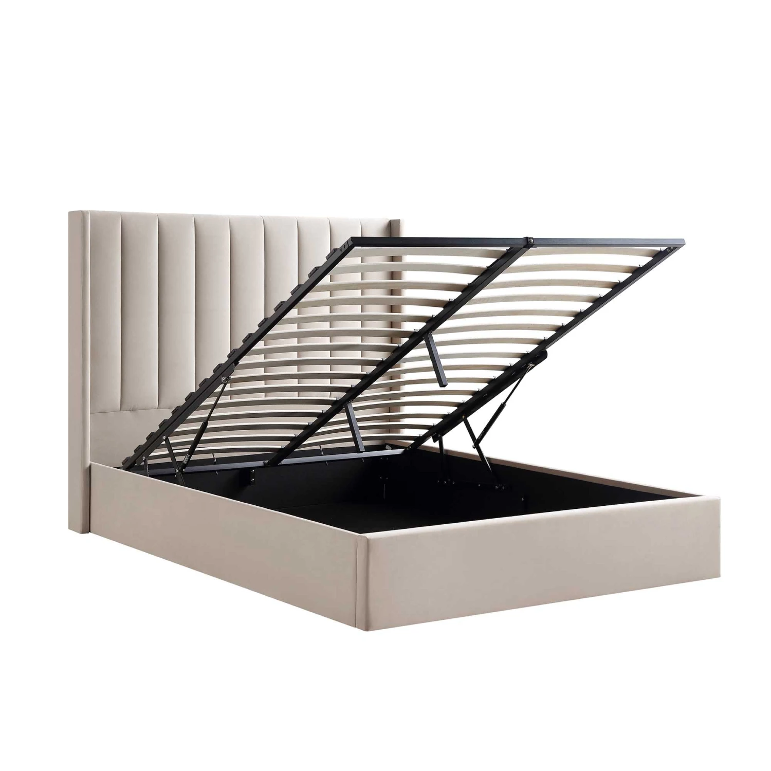 Wilton Champagne Velvet Ottoman Storage Bed 10 Wilton Champagne Velvet Ottoman Storage Bed - Image 8