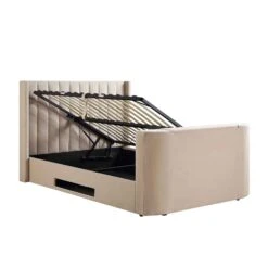 Wilton Champagne Velvet Ottoman TV Bed 29 Wilton Champagne Velvet Ottoman TV Bed -FINZ Furniture Shop JAH 017 STONE VEL WB3 0f39fbfa 23ca 4ff6 bb35 a66564fab110