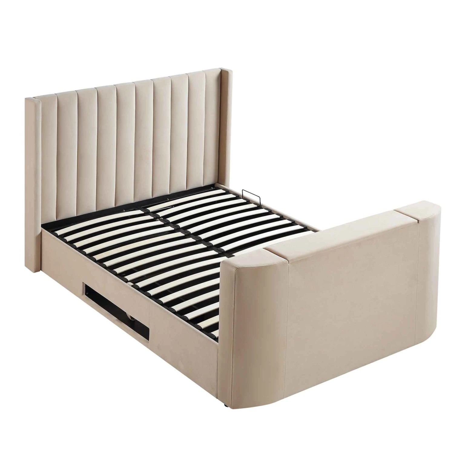 Wilton Champagne Velvet Ottoman TV Bed 12 Wilton Champagne Velvet Ottoman TV Bed - Image 11