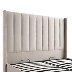 Wilton Champagne Velvet Ottoman Storage Bed 27 Wilton Champagne Velvet Ottoman Storage Bed -FINZ Furniture Shop JAH 017 STONE VEL detail1