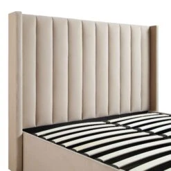 Wilton Champagne Velvet Ottoman TV Bed 33 Wilton Champagne Velvet Ottoman TV Bed -FINZ Furniture Shop JAH 017 STONE VEL detail1 4fce1362 98ba 41db bc41 510517f66279