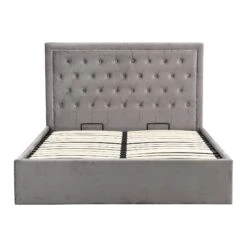 Hartwell Upholstered Ottoman Storage Bed With Nailhead Trim Headboard (Grey Velvet) 16 Hartwell Upholstered Ottoman Storage Bed With Nailhead Trim Headboard (Grey Velvet) -FINZ Furniture Shop JAH 02 GREYVEL 3