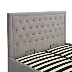 Hartwell Upholstered Ottoman Storage Bed With Nailhead Trim Headboard (Grey Velvet) 19 Hartwell Upholstered Ottoman Storage Bed With Nailhead Trim Headboard (Grey Velvet) -FINZ Furniture Shop JAH 02 GREYVEL 6
