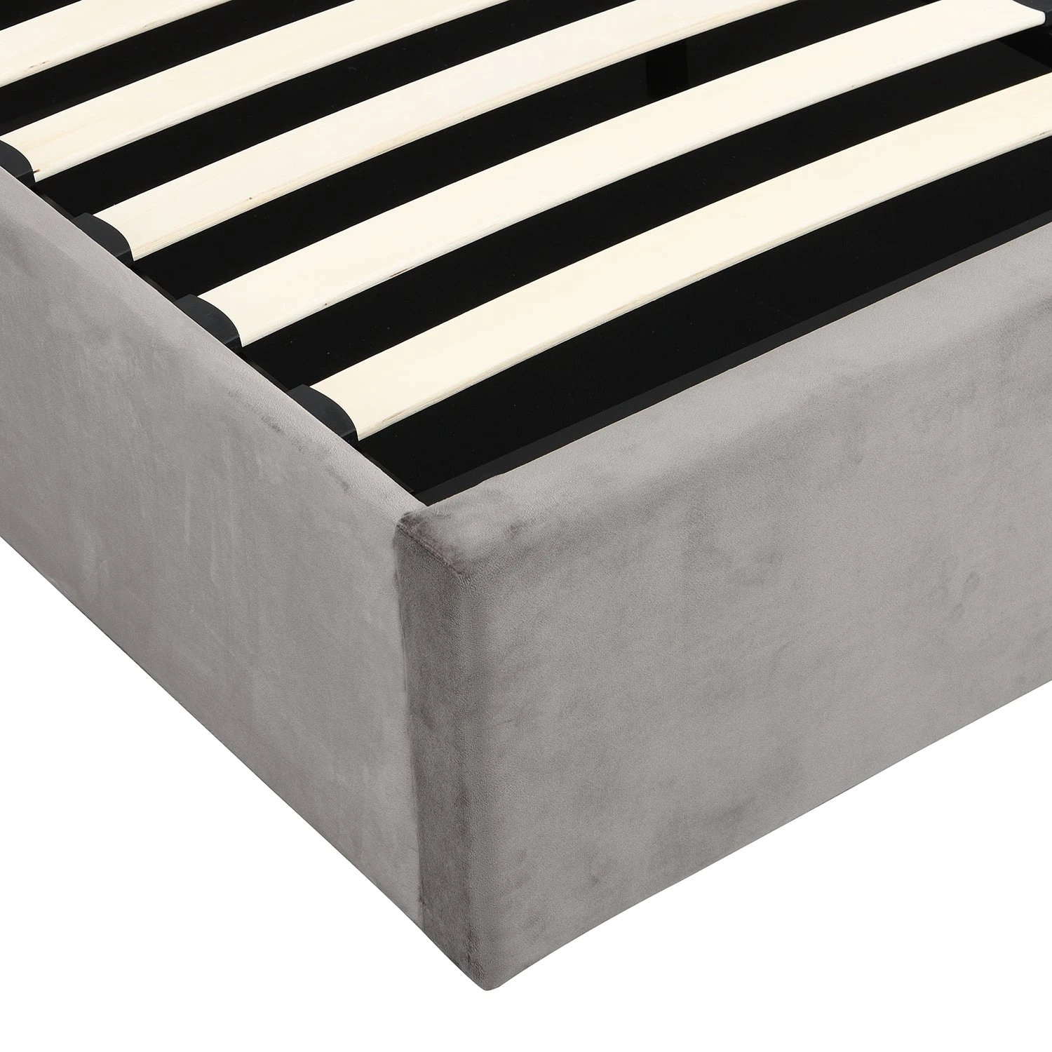 Hartwell Upholstered Ottoman Storage Bed With Nailhead Trim Headboard (Grey Velvet) 12 Hartwell Upholstered Ottoman Storage Bed With Nailhead Trim Headboard (Grey Velvet) - Image 10