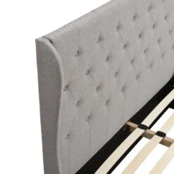 Weston Buttoned Wing Back Upholstered 2-Drawer Storage Bed (Grey Fabric) 20 Weston Buttoned Wing Back Upholstered 2-Drawer Storage Bed (Grey Fabric) -FINZ Furniture Shop JAH 03 GREYFAB detail1