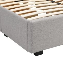 Weston Buttoned Wing Back Upholstered 2-Drawer Storage Bed (Grey Fabric) 23 Weston Buttoned Wing Back Upholstered 2-Drawer Storage Bed (Grey Fabric) -FINZ Furniture Shop JAH 03 GREYFAB detail4