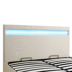 Pimlico End Opening Ottoman Storage Bed Frame With Muti-colour LED Headboard (Beige Fabric) -FINZ Furniture Shop JAH 05 BEIGEFAB detail1