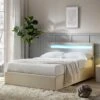 Pimlico End Opening Ottoman Storage Bed Frame With Muti-colour LED Headboard (Beige Fabric) -FINZ Furniture Shop JAH 05 BEIGEFAB main1