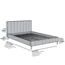 Sylvie Velvet Upholstered Bed Frame With Golden Chrome Legs, Champagne Velvet 16 Sylvie Velvet Upholstered Bed Frame With Golden Chrome Legs, Champagne Velvet -FINZ Furniture Shop JAH 06