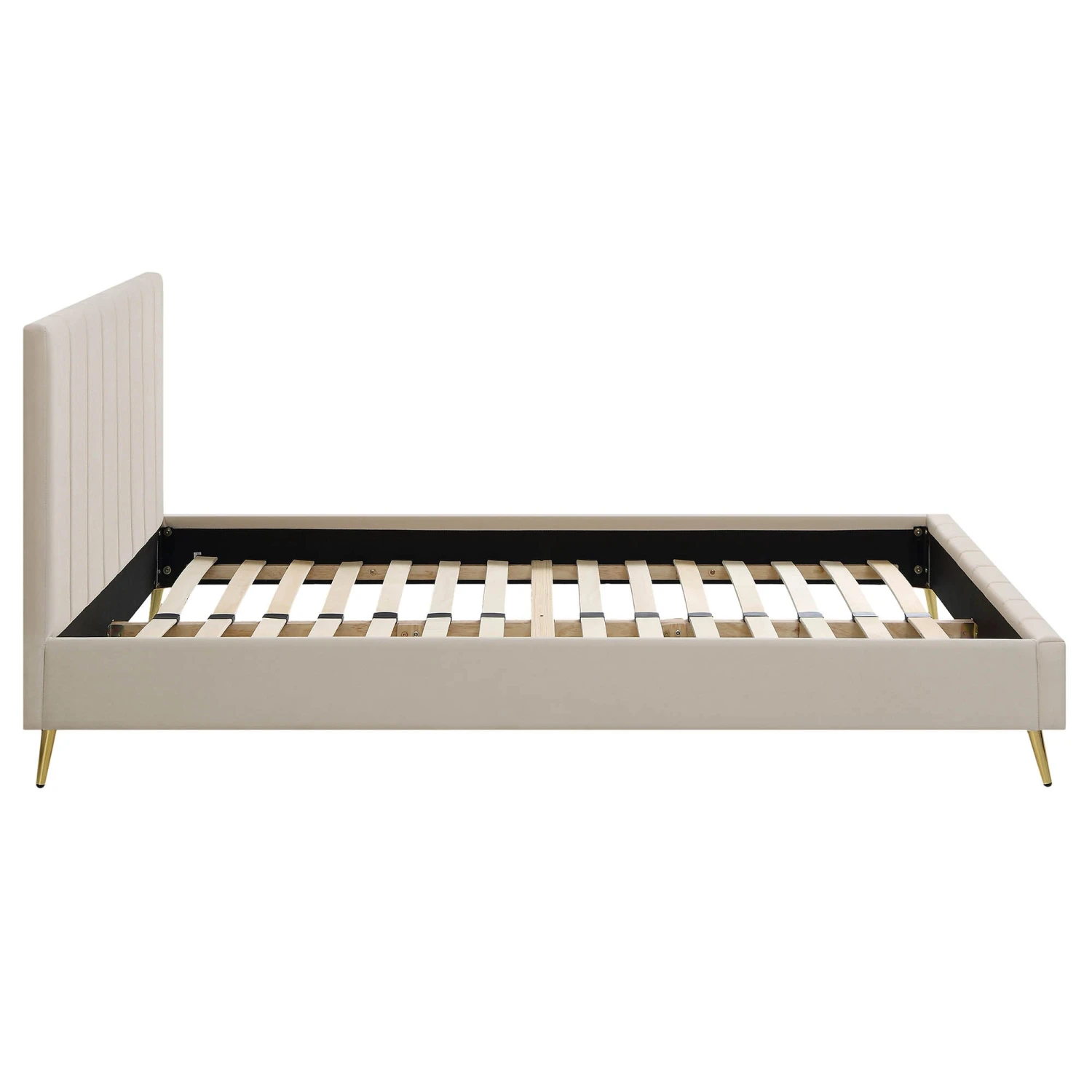 Sylvie Velvet Upholstered Bed Frame With Golden Chrome Legs, Champagne Velvet 9 Sylvie Velvet Upholstered Bed Frame With Golden Chrome Legs, Champagne Velvet - Image 7