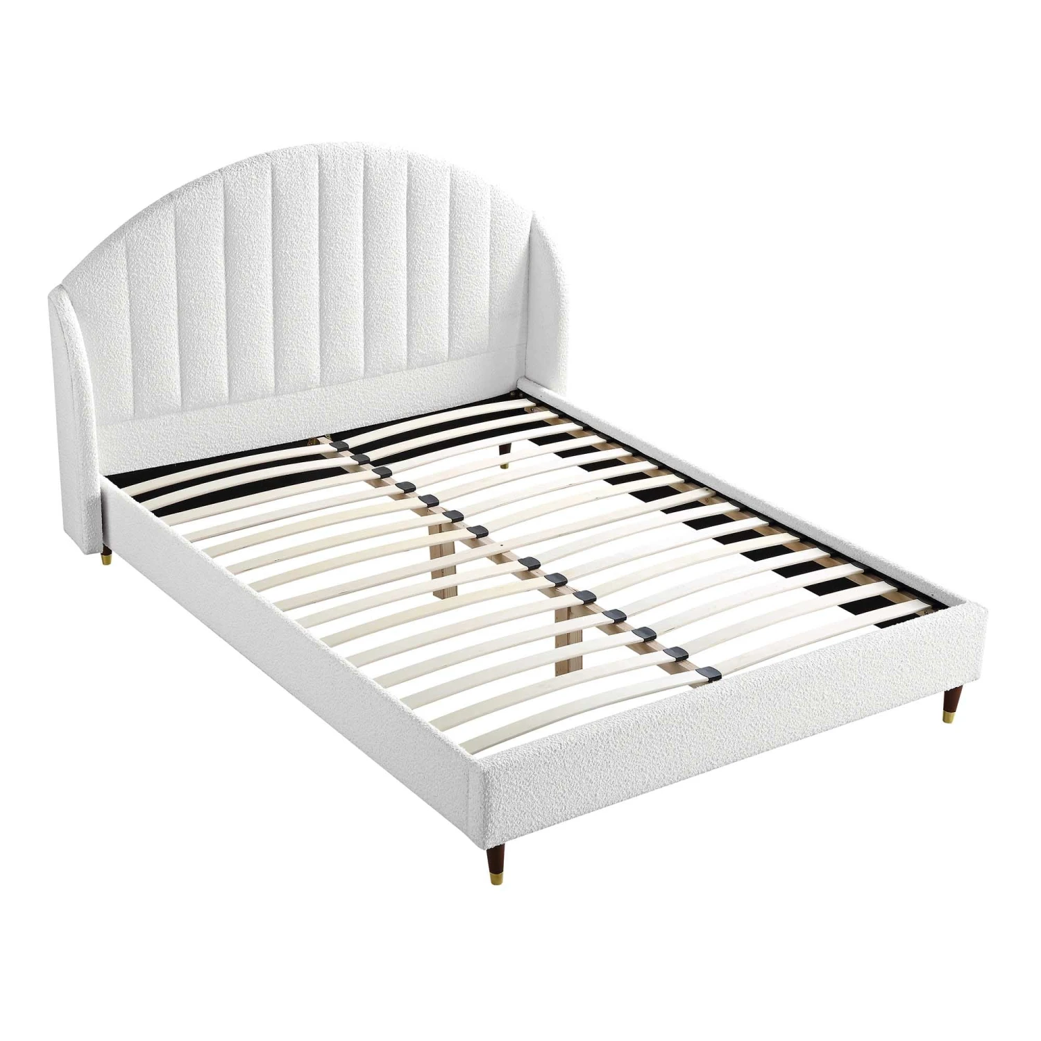 Eleanor White Boucle Upholstered Bed Frame With Domed Headboard 9 Eleanor White Boucle Upholstered Bed Frame With Domed Headboard - Image 7