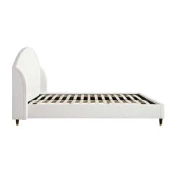 Eleanor White Boucle Upholstered Bed Frame With Domed Headboard 22 Eleanor White Boucle Upholstered Bed Frame With Domed Headboard -FINZ Furniture Shop JAH 08 ECRU BOU WB4